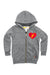 KID'S BOLT HEART ZIP HOODIE - HEATHER GREY Kid's Hoodies Aviator Nation 