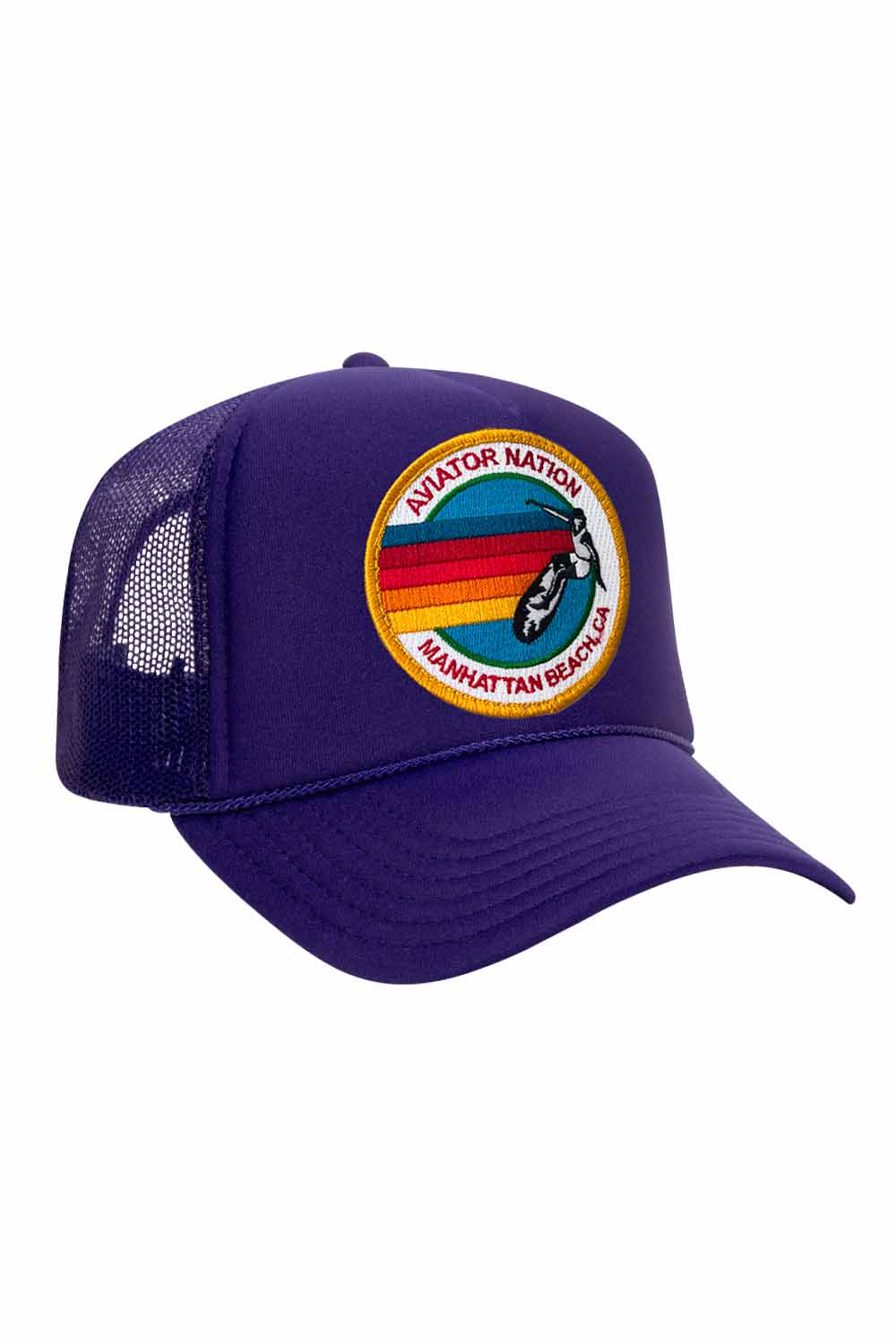 KID'S SIGNATURE MANHATTAN BEACH VINTAGE FOAM TRUCKER Kid's Hat Aviator Nation PURPLE 