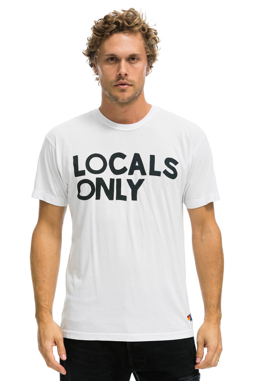 LOCALS ONLY TEE - WHITE Tees Aviator Nation 