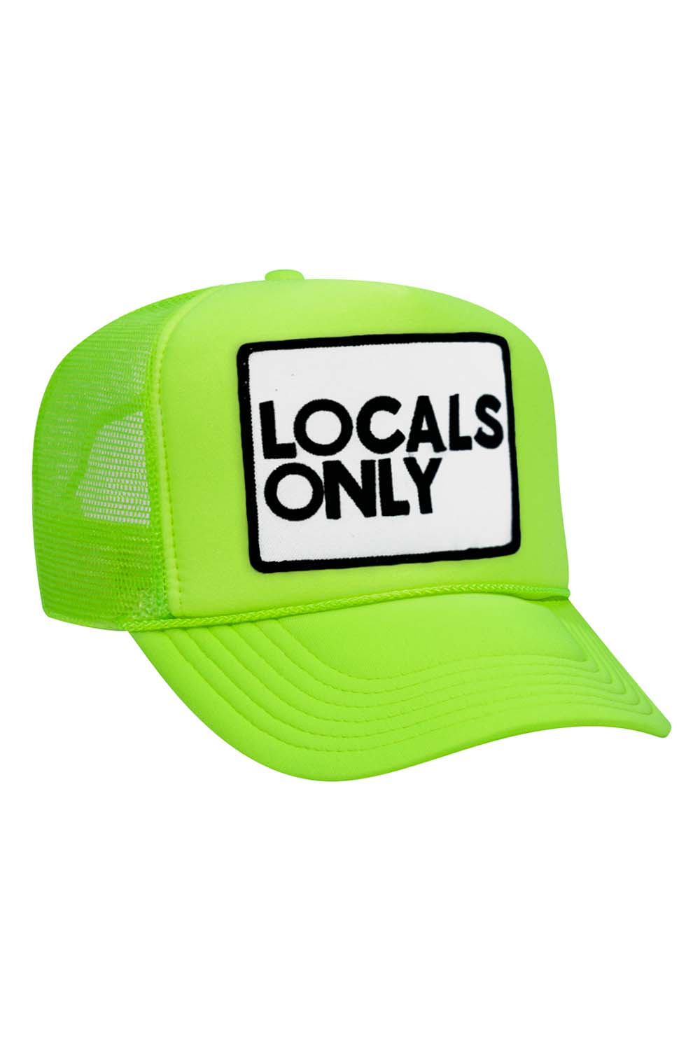 LOCALS ONLY VINTAGE TRUCKER HAT HATS Aviator Nation OS NEON GREEN 