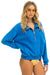 LOGO EMBROIDERY HALF ZIP SWEATSHIRT - OCEAN Sweatshirt Aviator Nation 