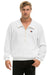 LOGO EMBROIDERY HALF ZIP SWEATSHIRT - WHITE Sweatshirt Aviator Nation 