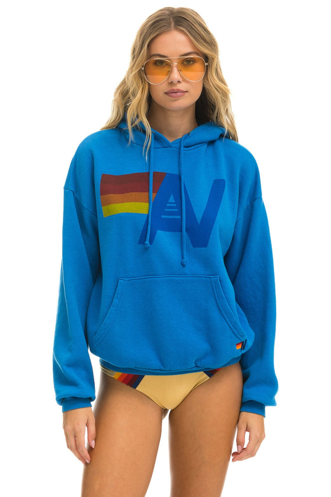 LOGO PULLOVER RELAXED HOODIE - OCEAN - Aviator Nation