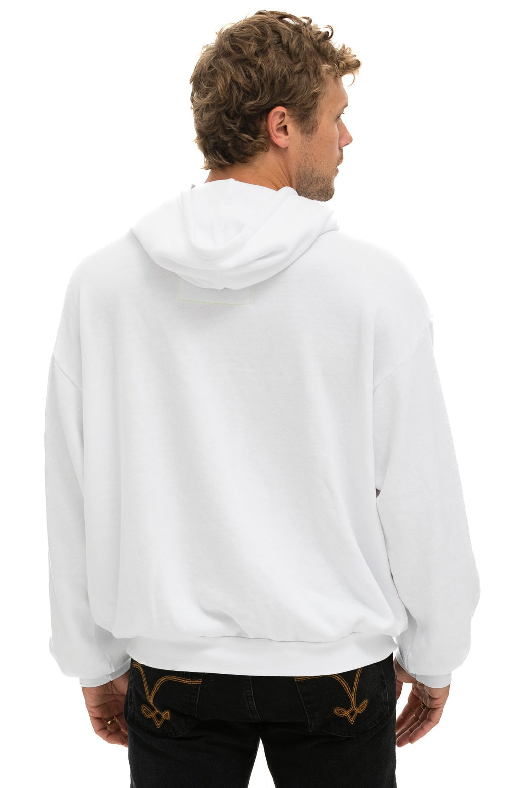 LOGO PULLOVER RELAXED HOODIE WHITE Aviator Nation