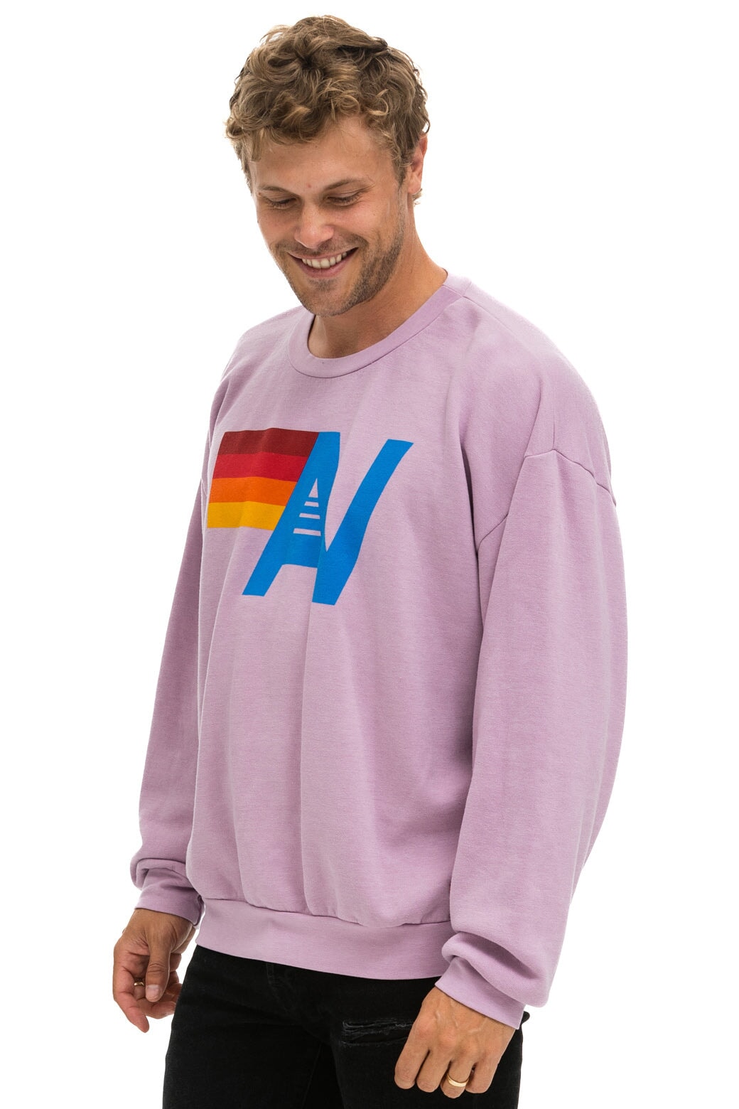LOGO RELAXED CREW SWEATSHIRT MAUVE Aviator Nation