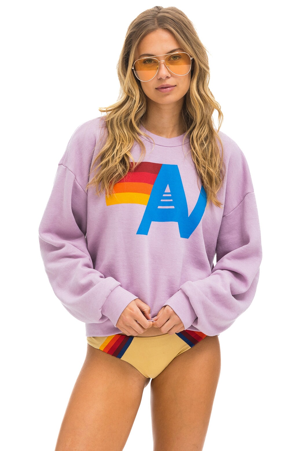 LOGO RELAXED CREW SWEATSHIRT MAUVE Aviator Nation