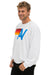 LOGO RELAXED CREW SWEATSHIRT - WHITE Sweatshirt Aviator Nation 