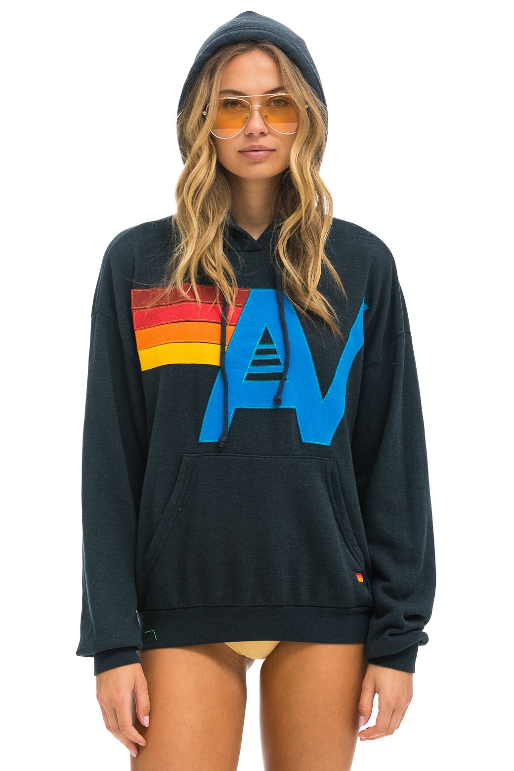 LOGO STITCH PULLOVER RELAXED HOODIE - CHARCOAL Hoodie Aviator Nation 