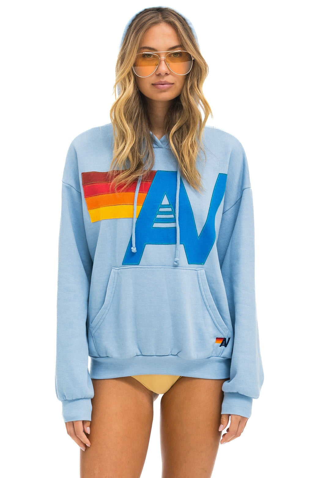 LOGO STITCH PULLOVER RELAXED HOODIE - ICE Hoodie Aviator Nation 