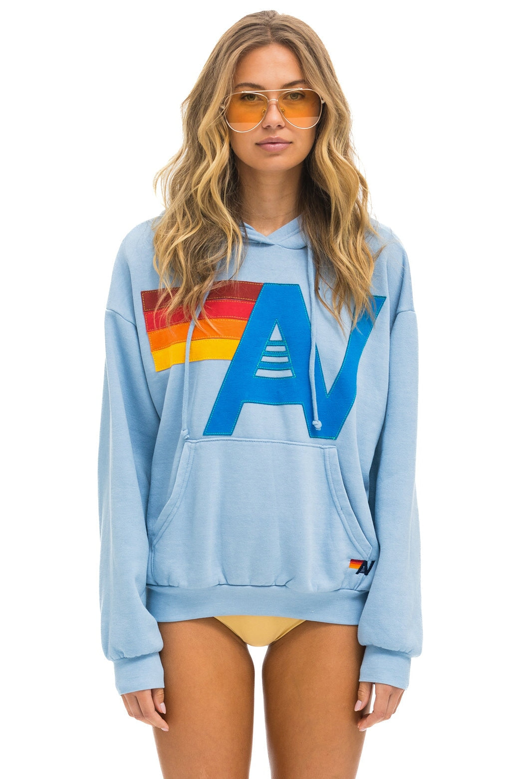 LOGO STITCH PULLOVER RELAXED HOODIE - ICE Hoodie Aviator Nation 