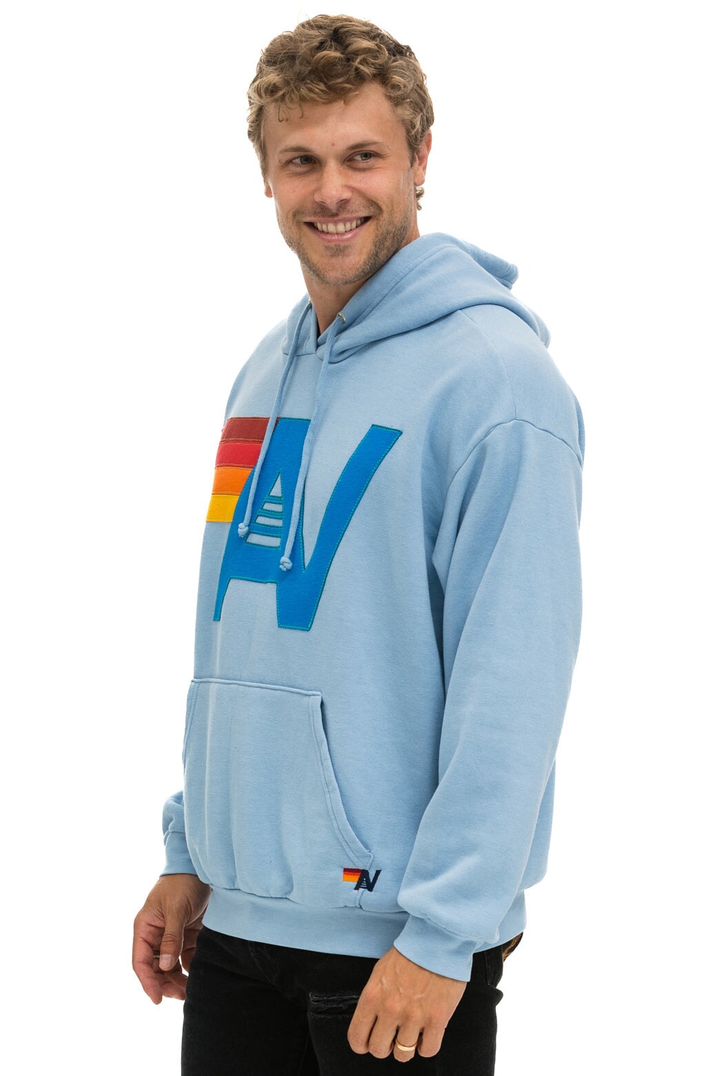 LOGO STITCH PULLOVER RELAXED HOODIE - ICE Hoodie Aviator Nation 