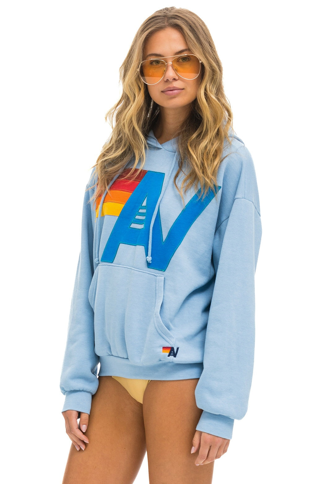 LOGO STITCH PULLOVER RELAXED HOODIE - ICE Hoodie Aviator Nation 