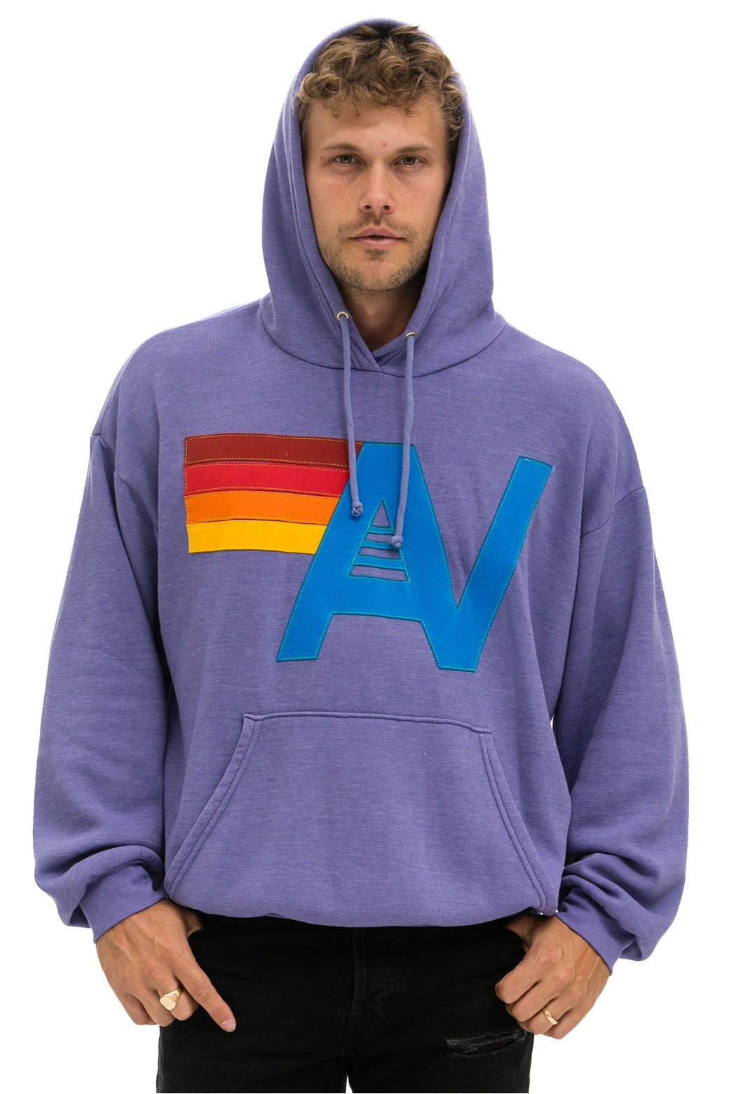 LOGO STITCH PULLOVER RELAXED HOODIE - LAVENDER Hoodie Aviator Nation 