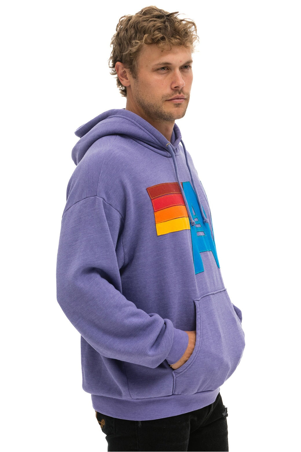 LOGO STITCH PULLOVER RELAXED HOODIE - LAVENDER Hoodie Aviator Nation 