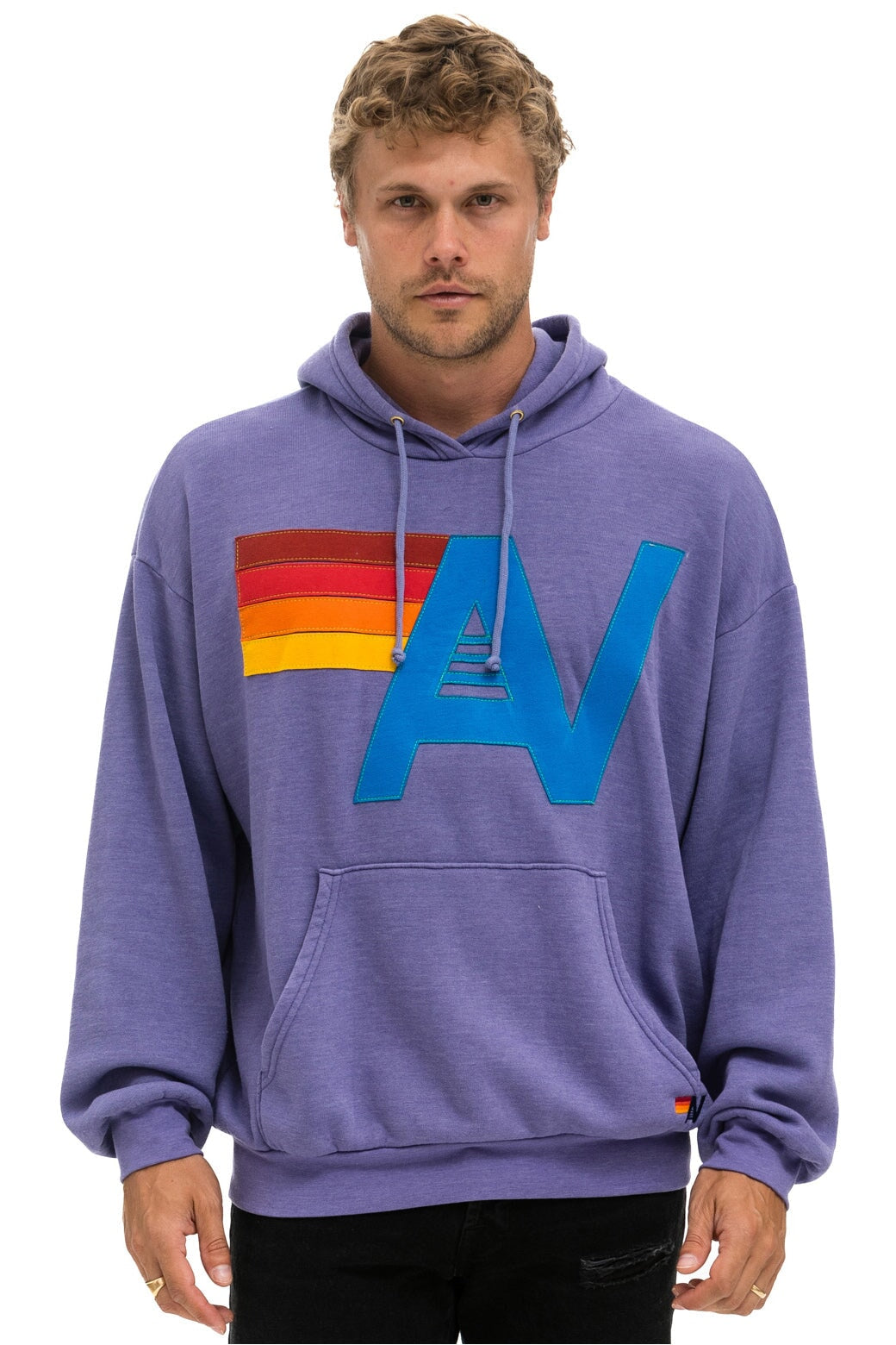 LOGO STITCH PULLOVER RELAXED HOODIE - LAVENDER Hoodie Aviator Nation 