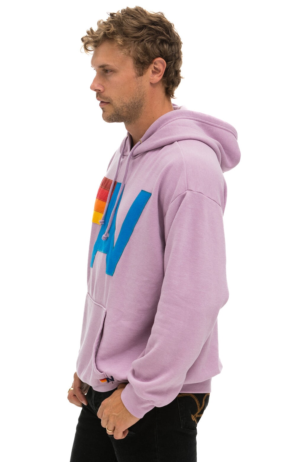 LOGO STITCH PULLOVER RELAXED HOODIE - MAUVE Hoodie Aviator Nation 