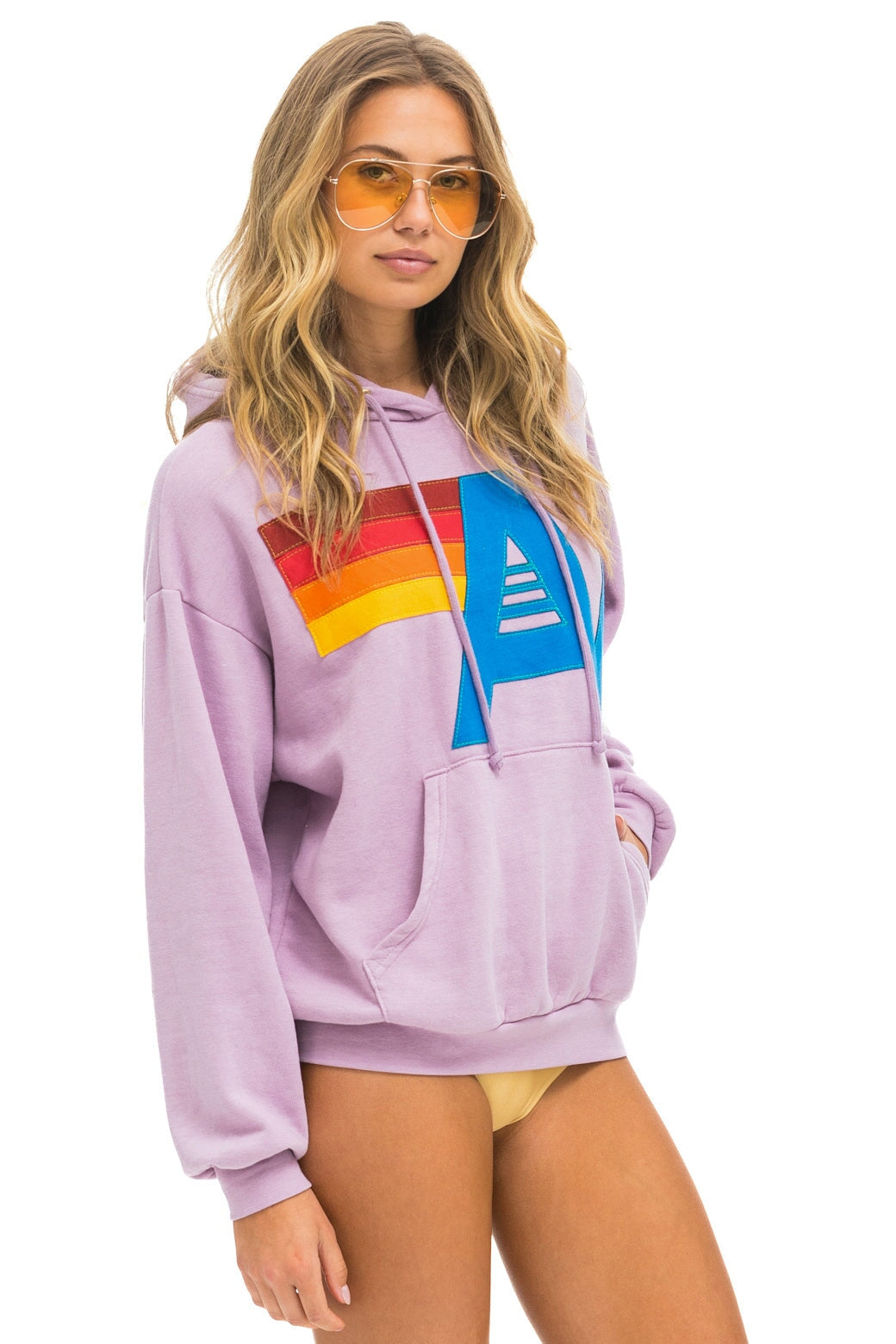 LOGO STITCH PULLOVER RELAXED HOODIE - MAUVE Hoodie Aviator Nation 