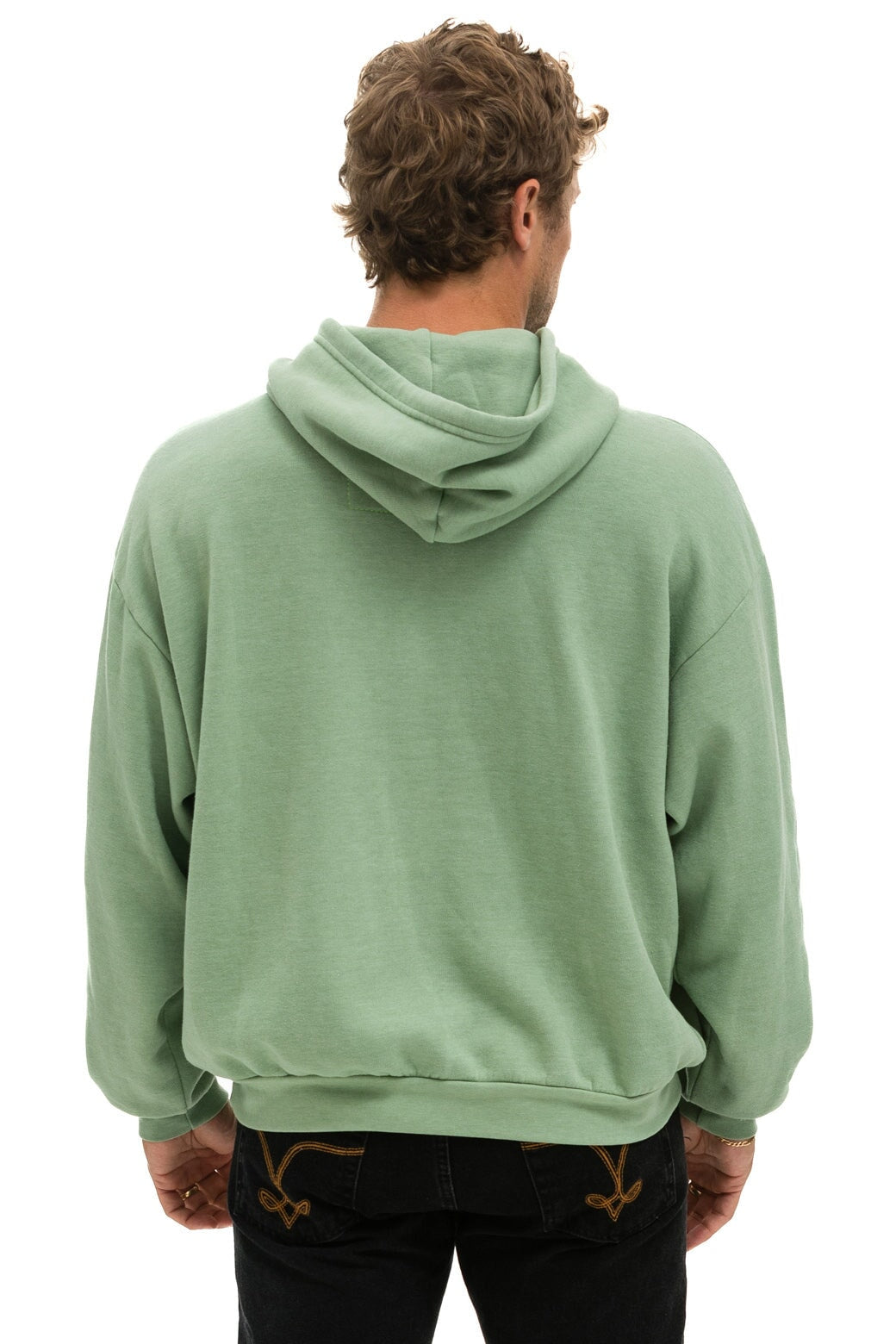 LOGO STITCH PULLOVER RELAXED HOODIE - SAGE Hoodie Aviator Nation 