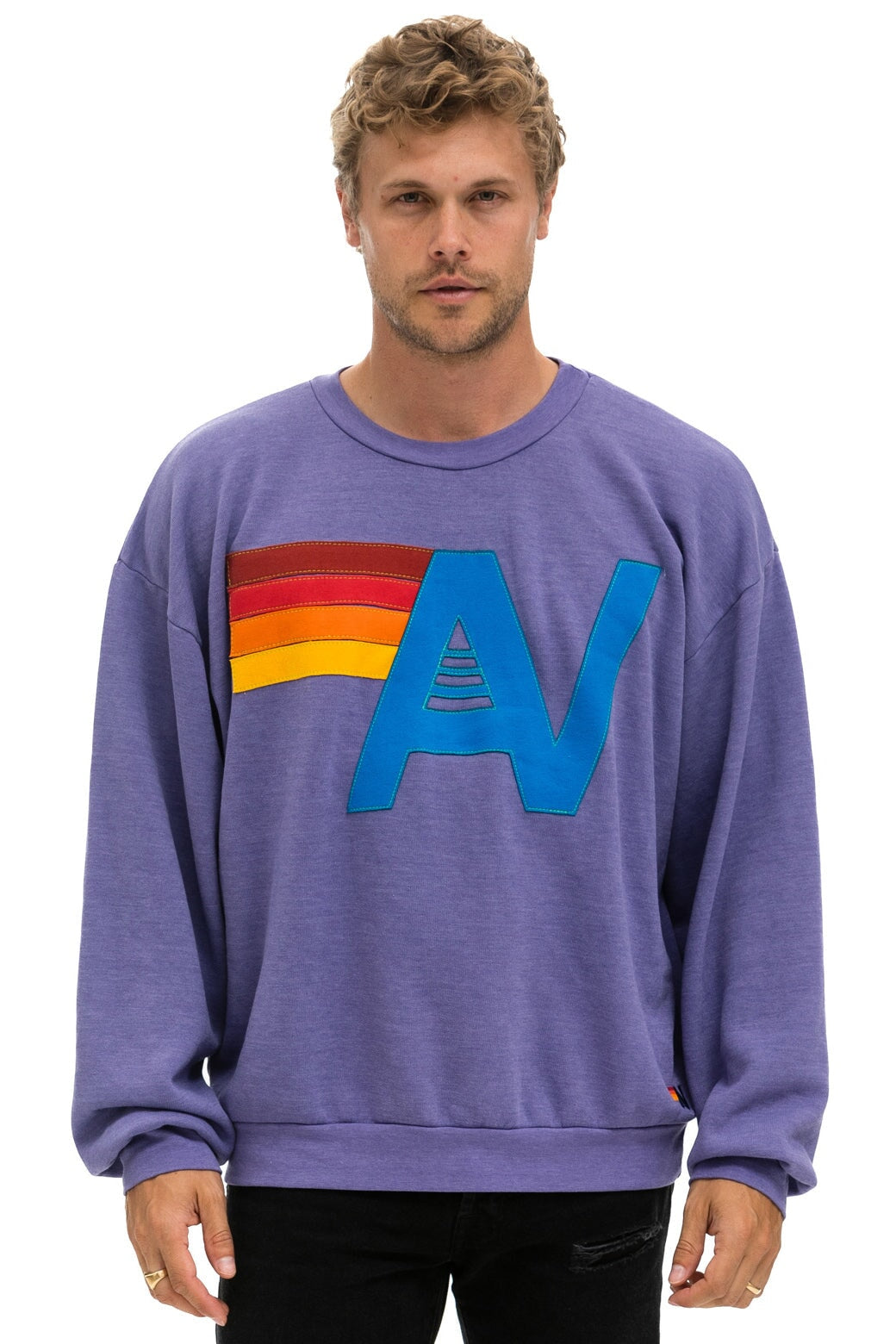 LOGO STITCH RELAXED CREW SWEATSHIRT - LAVENDER Sweatshirt Aviator Nation 