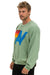 LOGO STITCH RELAXED CREW SWEATSHIRT - SAGE Sweatshirt Aviator Nation 