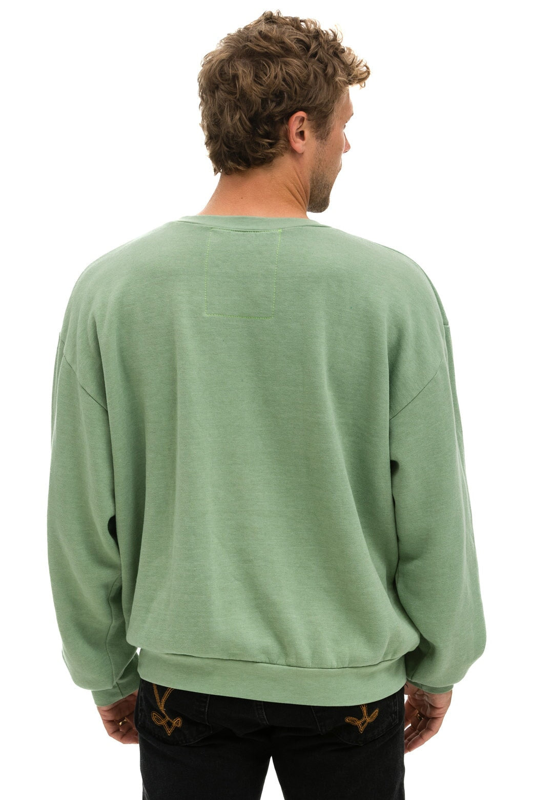 LOGO STITCH RELAXED CREW SWEATSHIRT - SAGE Sweatshirt Aviator Nation 