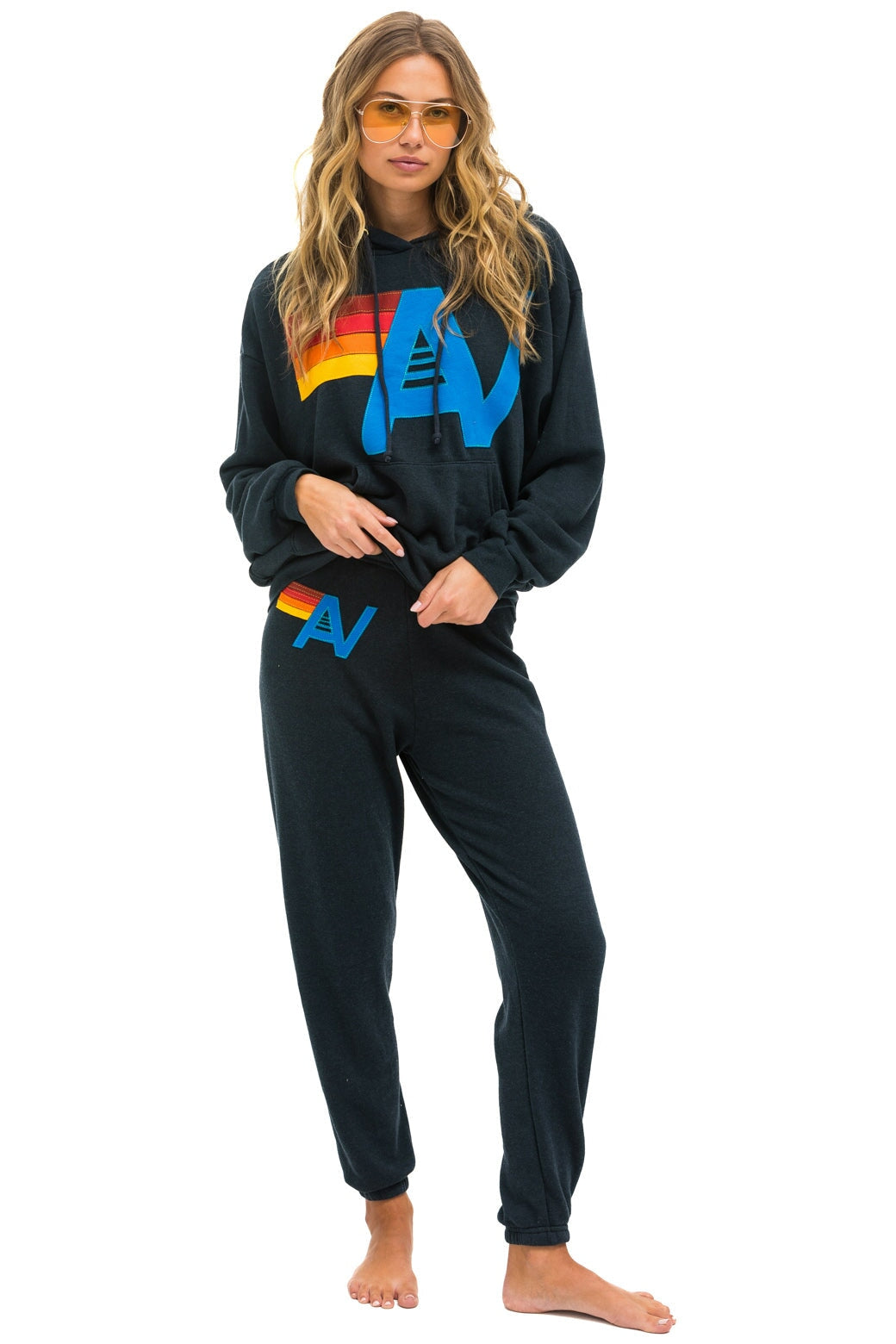 LOGO STITCH SWEATPANTS - CHARCOAL Women's Sweatpants Aviator Nation 