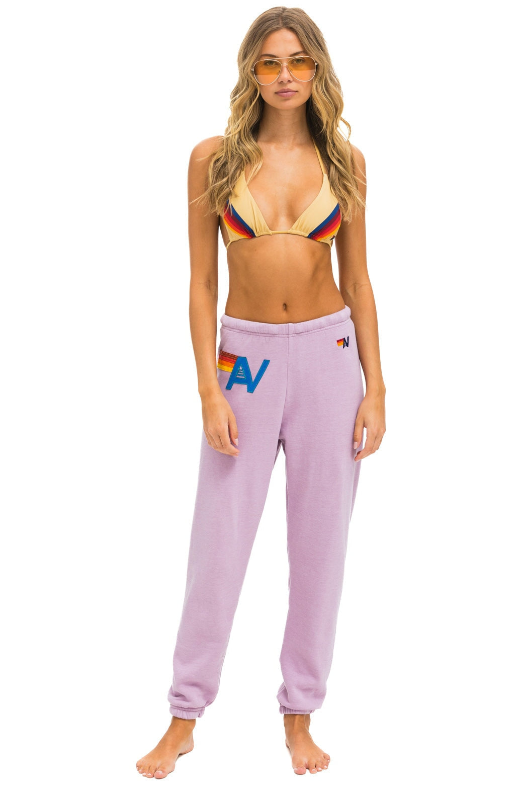 LOGO STITCH SWEATPANTS - MAUVE Women&#39;s Sweatpants Aviator Nation 