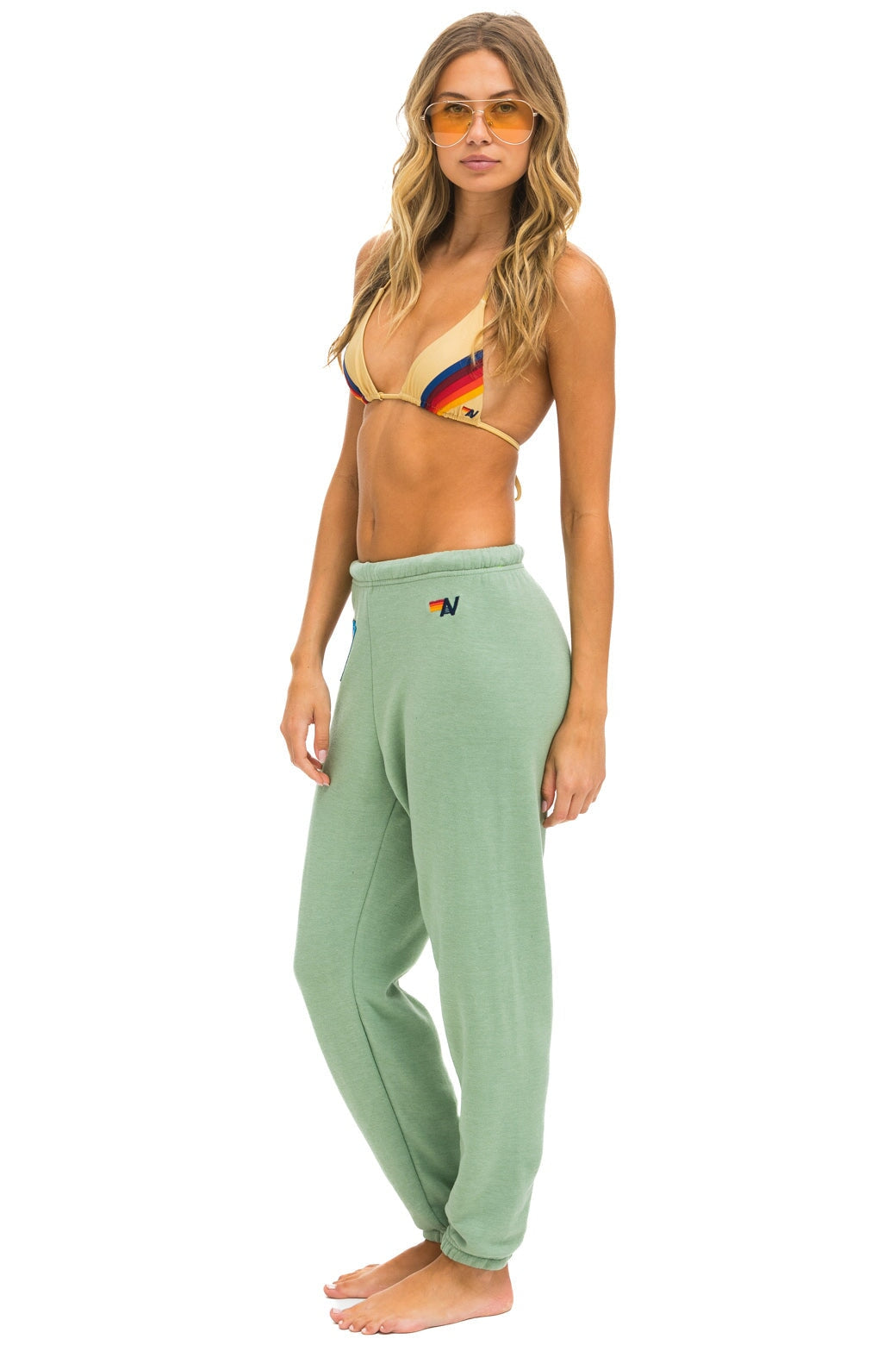 LOGO STITCH SWEATPANTS - SAGE Women's Sweatpants Aviator Nation 