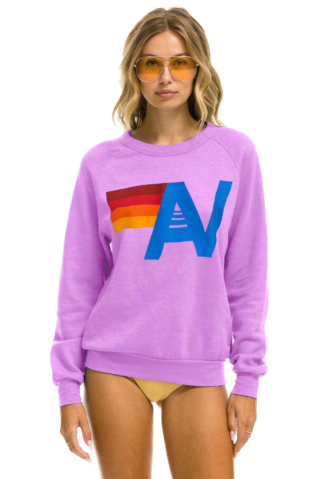 Aviator Nation BOLT FADE SWEATSHIRT - PURPLE outlet // PINK PURPLE