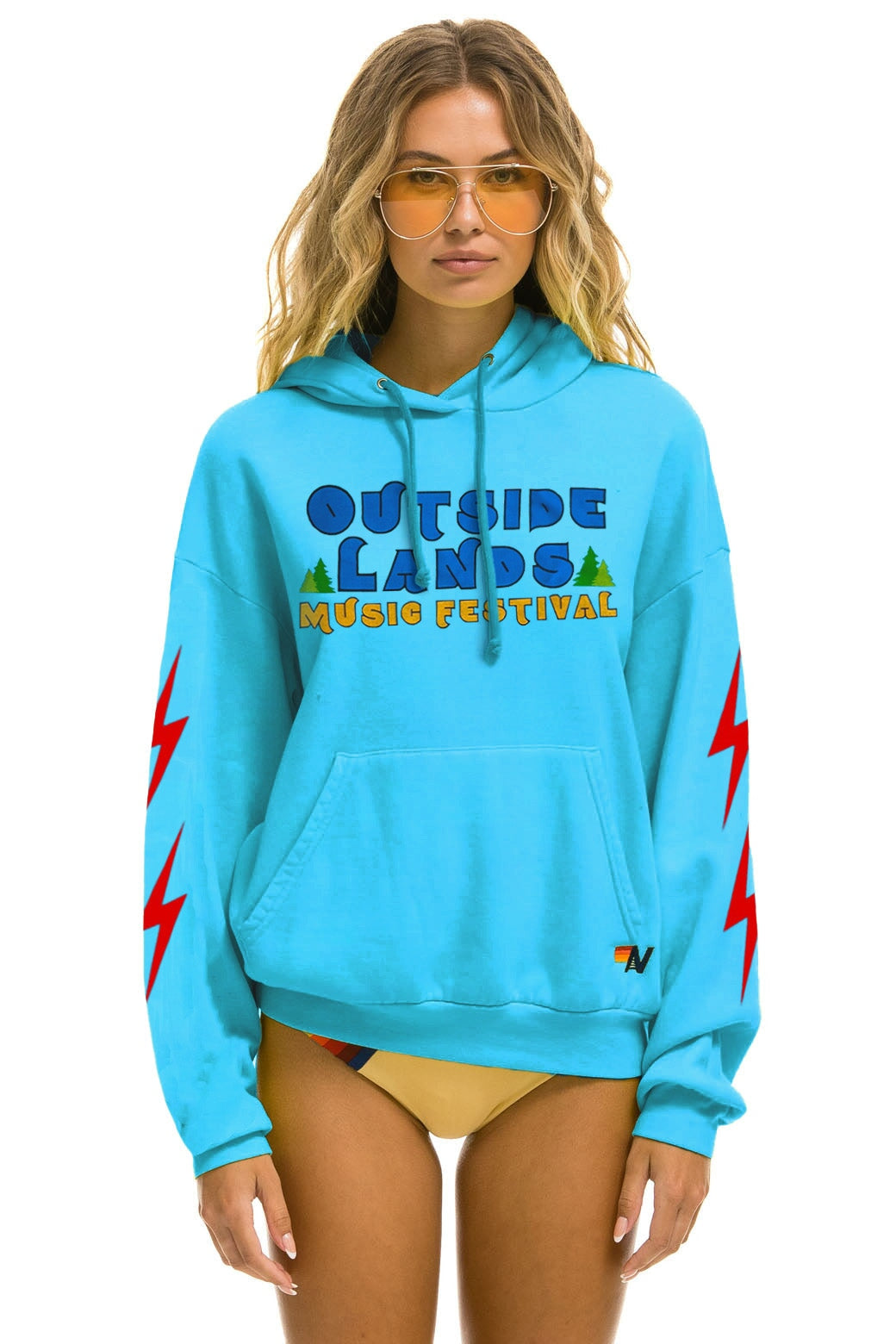 OUTSIDE LANDS 2024 PULLOVER HOODIE RELAXED - NEON BLUE Aviator Nation 