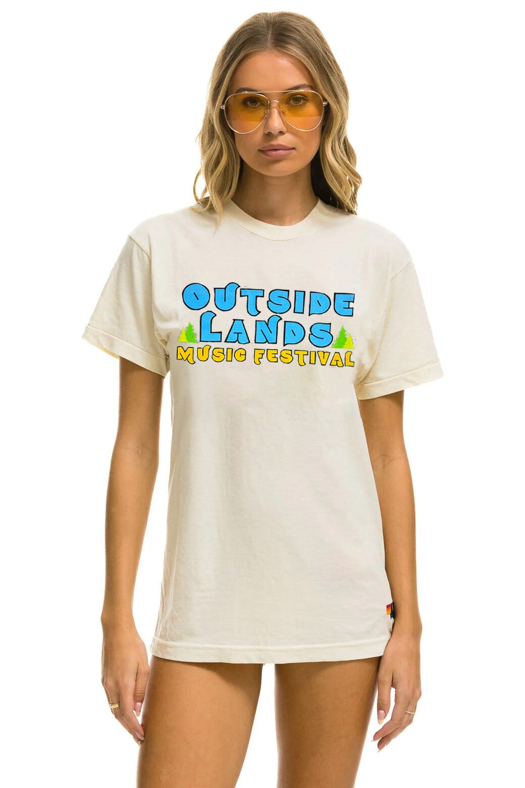 OUTSIDE LANDS 2024 UNISEX CREW TEE - VINTAGE WHITE Aviator Nation 