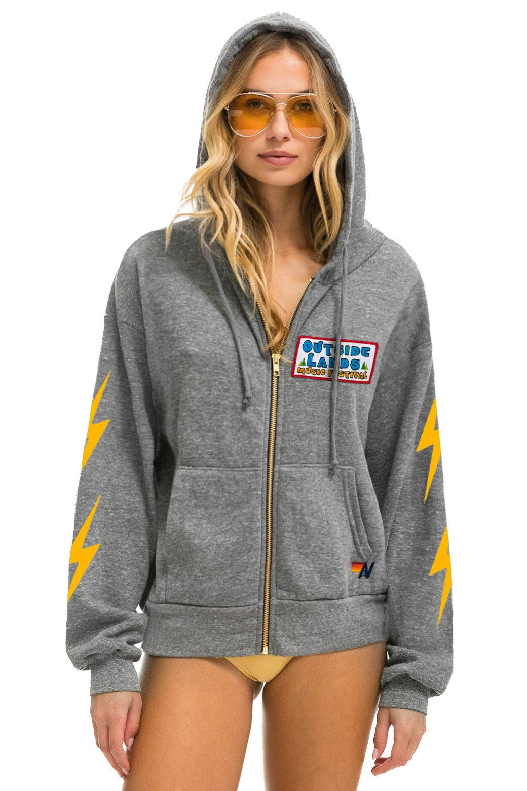 NWT’s on sale Aviator Nation heather grey zip up hoodie