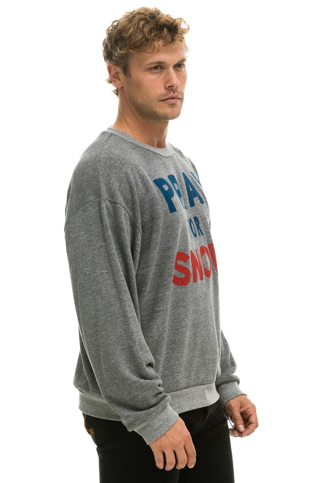 PRAY FOR SNOW RELAXED CREW SWEATSHIRT - HEATHER Sweatshirt Aviator Nation 