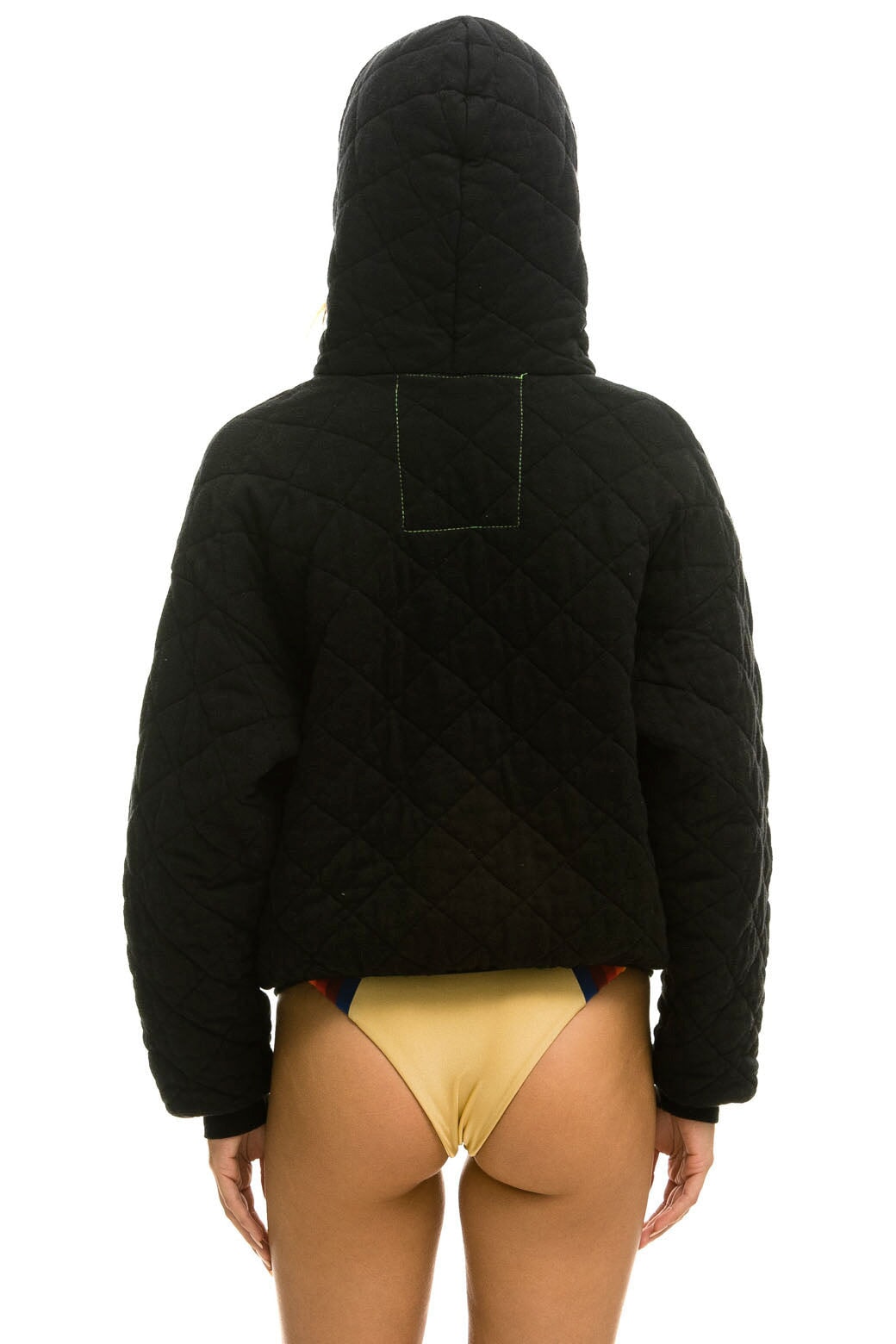 QUILTED ZIP HOODIE RELAXED - KELLY GREEN