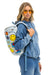 VINTAGE PATCH DENIM PUFFER BACKPACK - SUPER LIGHT VINTAGE