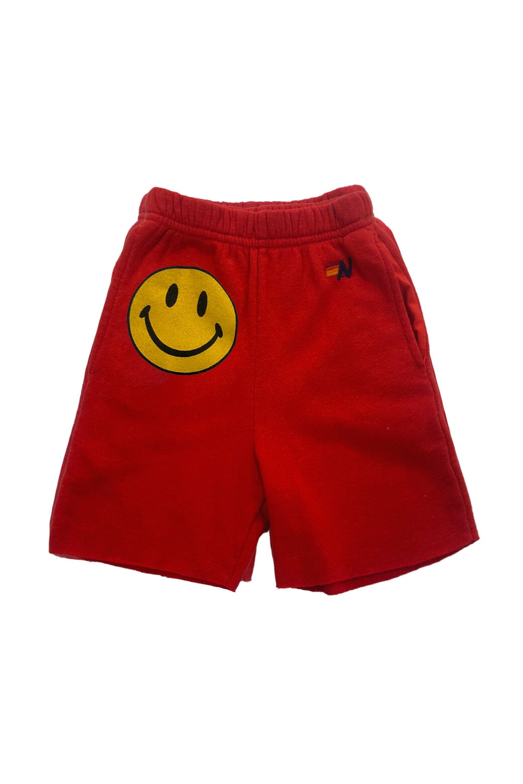 SMILEY KIDS SWEATSHORTS - RED Kid&#39;s Shorts Aviator Nation 