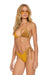 SPARKLE 2 TONE TURKS TRIANGLE BIKINI TOP - GOLD // MOCHA Swim Aviator Nation 