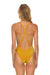 SPARKLE COMO DEEP PLUNGE CROSS BACK WOMENS ONE PIECE - GOLD Swim Aviator Nation 