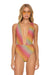 SPARKLE COMO DEEP PLUNGE CROSS BACK WOMENS ONE PIECE - RAINBOW Swim Aviator Nation 