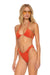 SPARKLE GYPSY RING HI-CUT FULL COVERAGE BIKINI BOTTOMS - HOT CORAL Swim Aviator Nation 