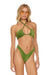 SPARKLE ST TROPEZ BANDEAU HALTER BIKINI TOP - ARMY Swim Aviator Nation 