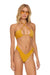 SPARKLE ST TROPEZ BANDEAU HALTER BIKINI TOP - GOLD Swim Aviator Nation 