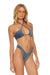 SPARKLE ST TROPEZ BANDEAU HALTER BIKINI TOP - NAVY Swim Aviator Nation 