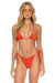 SPARKLE TURKS SIDE TIE CHEEKY BIKINI BOTTOMS - HOT CORAL Swim Aviator Nation 