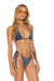 SPARKLE TURKS SIDE TIE CHEEKY BIKINI BOTTOMS - NAVY Swim Aviator Nation 