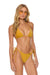 SPARKLE TURKS TRIANGLE BIKINI TOP - GOLD Swim Aviator Nation 