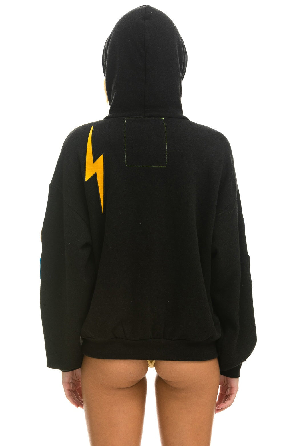 VINTAGE PATCH RELAXED PULLOVER HOODIE- BLACK Hoodie Aviator Nation 