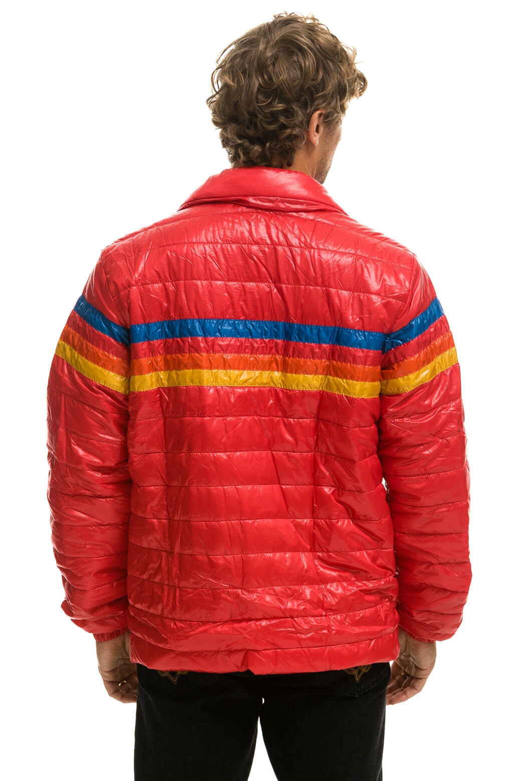 4 STRIPE TRAVELER JACKET - GLOSSY CHERRY Men's Outerwear Aviator Nation 