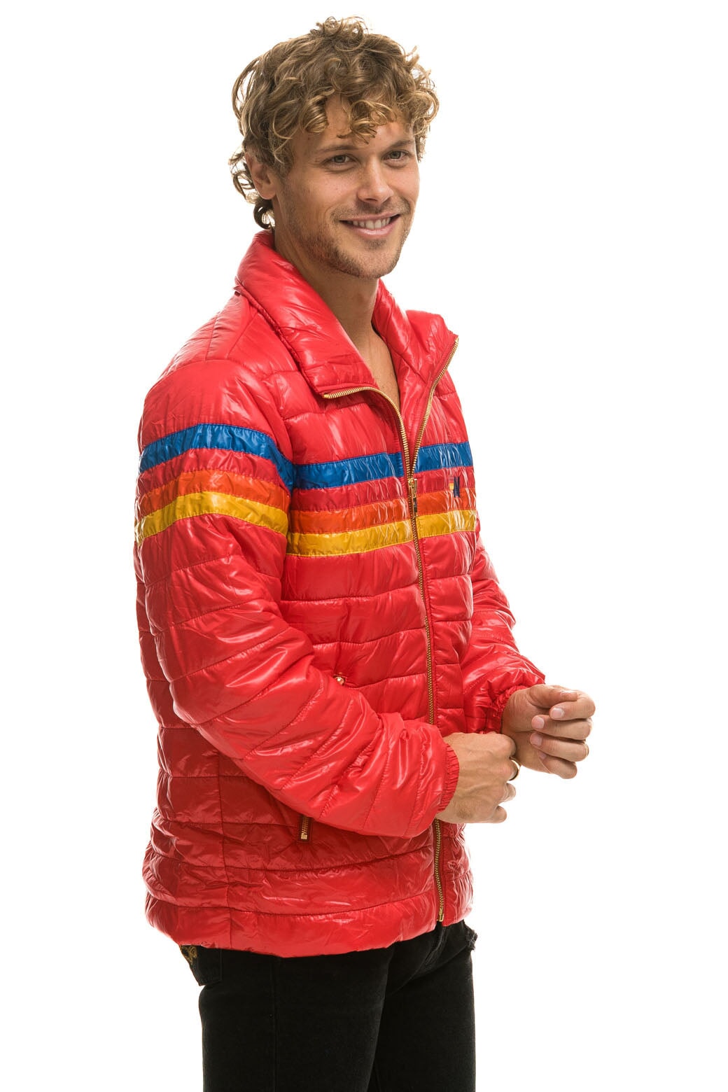 4 STRIPE TRAVELER JACKET GLOSSY CHERRY Aviator Nation