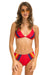 5 STRIPE HI-WAISTED BIKINI BOTTOMS - RED Swim Aviator Nation 